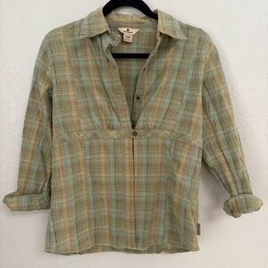 Vintage Woolrich Plaid Button-Up Women's Top